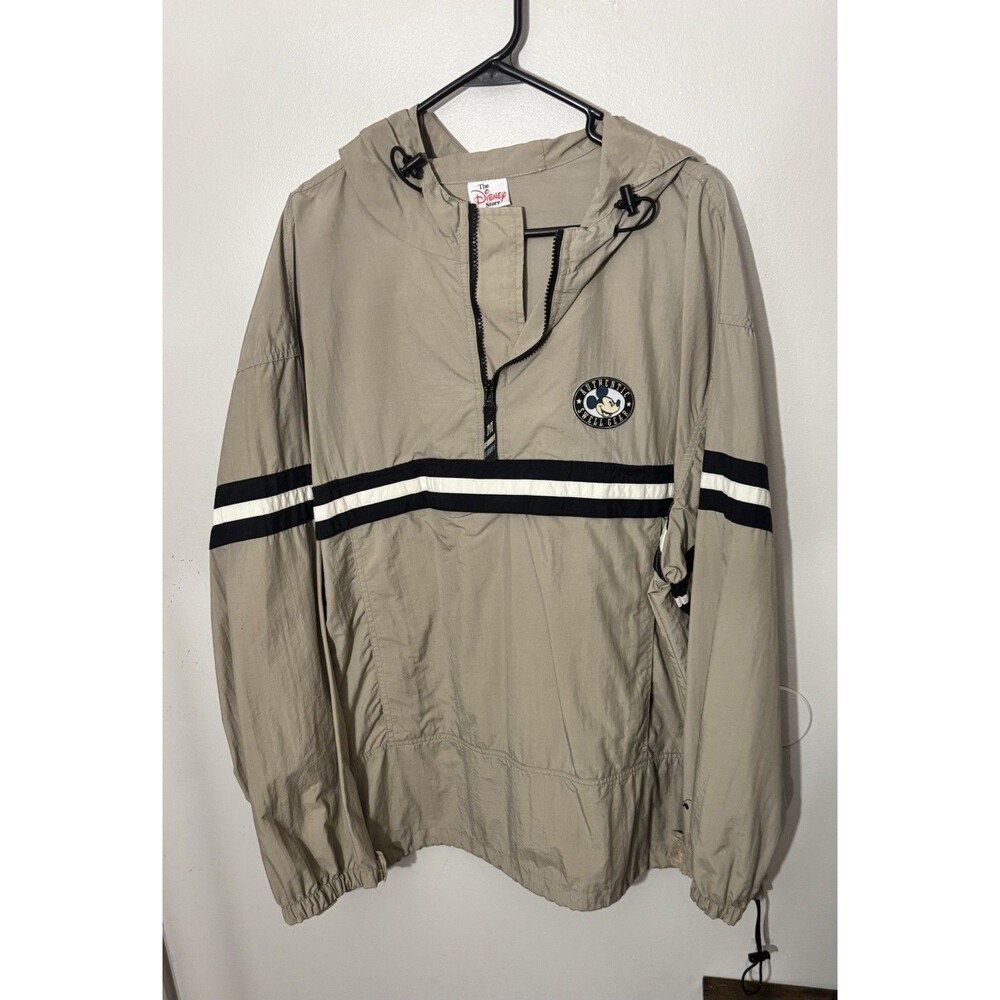 Mickey Mouse Rain Coat-Jacket-XL/XXL Hooded Beige Tan The Disney Store